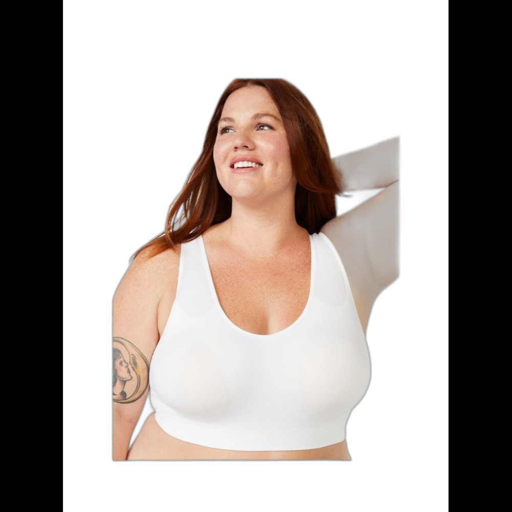 Everyday Seamless Scoop Bralette - White Size Small